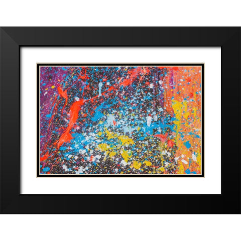 Argentina- Buenos Aires. Colorful paint splatters. Black Modern Wood Framed Art Print with Double Matting by Haseltine, Tom