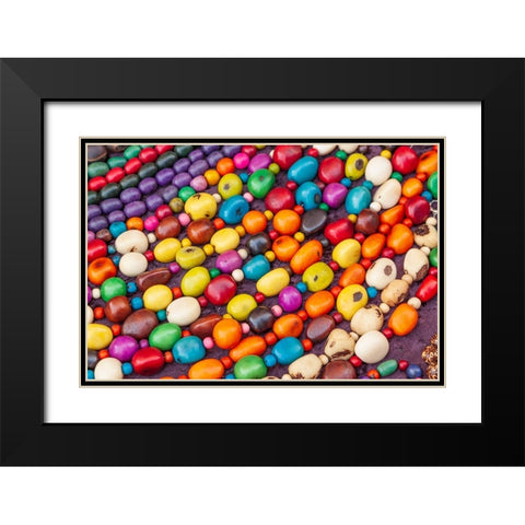 Argentina- Buenos Aires. Colorful beads. Black Modern Wood Framed Art Print with Double Matting by Haseltine, Tom