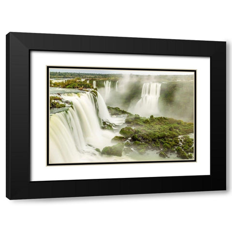 Brazil-Iguazu Falls Landscape of waterfalls  Black Modern Wood Framed Art Print with Double Matting by Jaynes Gallery