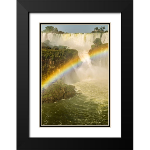 Brazil-Iguazu Falls Landscape of waterfalls  Black Modern Wood Framed Art Print with Double Matting by Jaynes Gallery