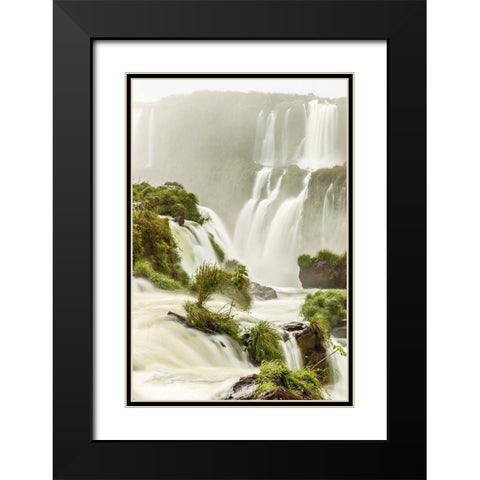Brazil-Iguazu Falls Landscape of waterfalls  Black Modern Wood Framed Art Print with Double Matting by Jaynes Gallery