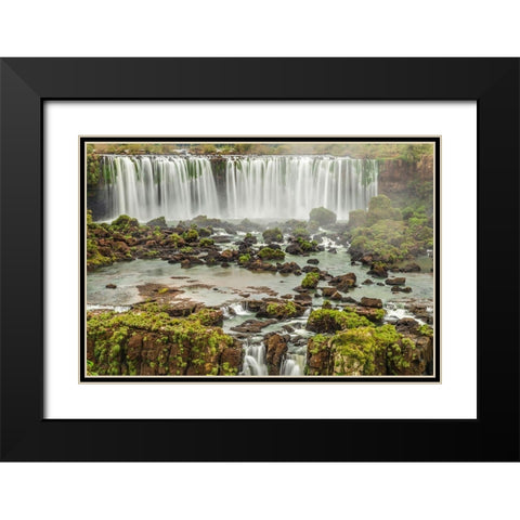 Brazil-Iguazu Falls Landscape of waterfalls  Black Modern Wood Framed Art Print with Double Matting by Jaynes Gallery