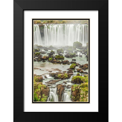 Brazil-Iguazu Falls Landscape of waterfalls  Black Modern Wood Framed Art Print with Double Matting by Jaynes Gallery
