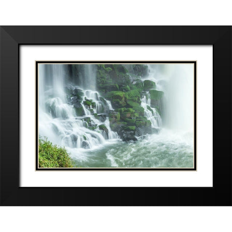 Brazil-Iguazu Falls Landscape of waterfalls  Black Modern Wood Framed Art Print with Double Matting by Jaynes Gallery