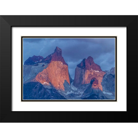 Chile, Torres del Paine NP The Horns mountains Black Modern Wood Framed Art Print with Double Matting by Illg, Cathy and Gordon