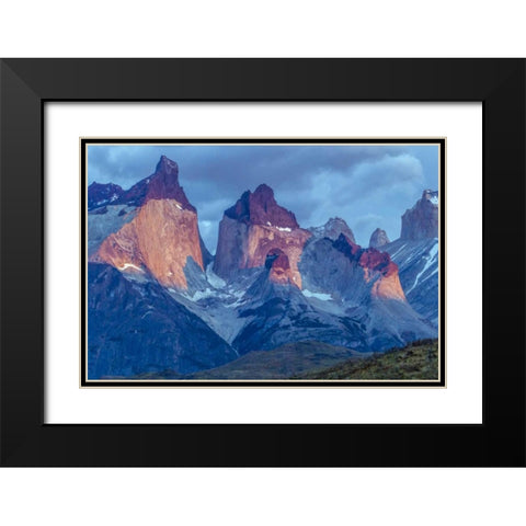 Chile, Torres del Paine NP The Horns mountains Black Modern Wood Framed Art Print with Double Matting by Illg, Cathy and Gordon
