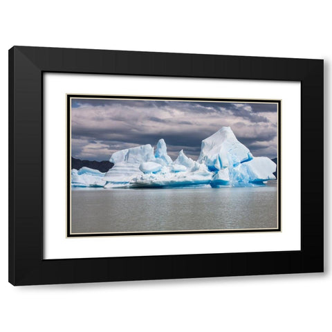 Parc Nacional Torres del Paine is Lago Grey where one finds both glaciers and floating icebergs Black Modern Wood Framed Art Print with Double Matting by Ostrowitz, Mallorie