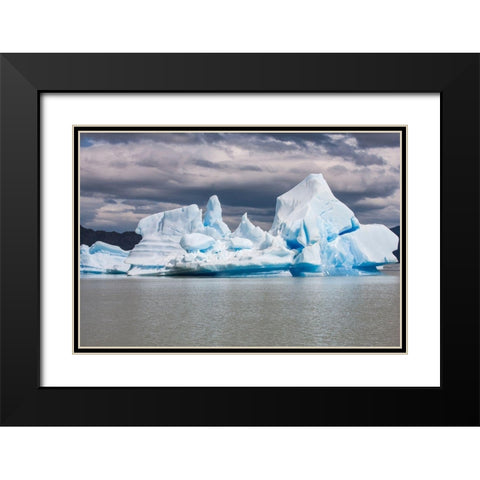 Parc Nacional Torres del Paine is Lago Grey where one finds both glaciers and floating icebergs Black Modern Wood Framed Art Print with Double Matting by Ostrowitz, Mallorie
