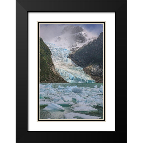 The Serrano glacier is one of the main attractions found in Parc Nacional Bernardo Higgins in Chile Black Modern Wood Framed Art Print with Double Matting by Ostrowitz, Mallorie