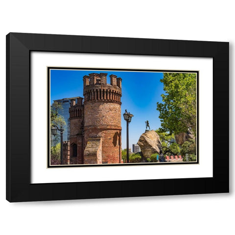 Castillo Hidalgo-Santiago-Chile-Castle created in 1816 Black Modern Wood Framed Art Print with Double Matting by Perry, William