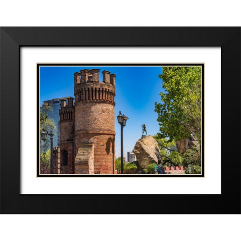 Castillo Hidalgo-Santiago-Chile-Castle created in 1816 Black Modern Wood Framed Art Print with Double Matting by Perry, William