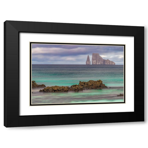Kicker Rock or Leon Dormido-San Cristobal Island-Galapagos-Ecuador Black Modern Wood Framed Art Print with Double Matting by Jones, Adam