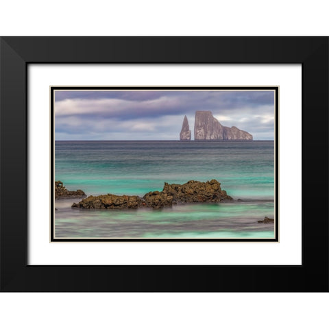 Kicker Rock or Leon Dormido-San Cristobal Island-Galapagos-Ecuador Black Modern Wood Framed Art Print with Double Matting by Jones, Adam