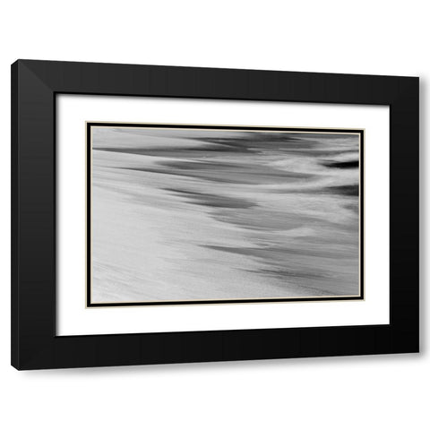 Surf pattern washing up on white sandy beach-Espanola Island-Galapagos Islands-Ecuador Black Modern Wood Framed Art Print with Double Matting by Jones, Adam