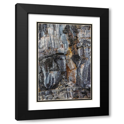 Pattern in rock cliffs of Genovesa Island-Galapagos Islands-Ecuador Black Modern Wood Framed Art Print with Double Matting by Jones, Adam