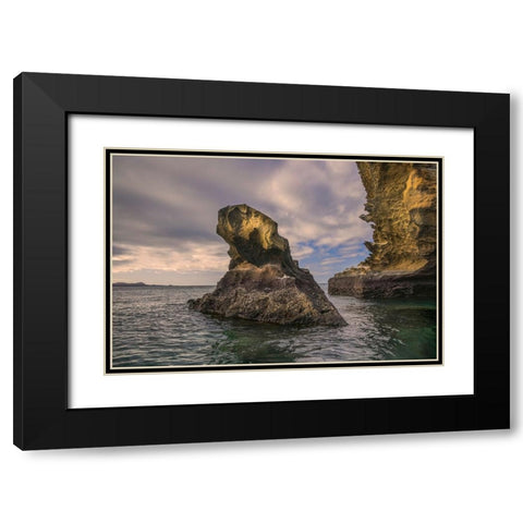 Rock formation off Bartholomew Island-Galapagos Islands-Ecuador Black Modern Wood Framed Art Print with Double Matting by Jones, Adam