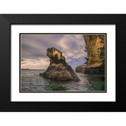 Rock formation off Bartholomew Island-Galapagos Islands-Ecuador Black Modern Wood Framed Art Print with Double Matting by Jones, Adam