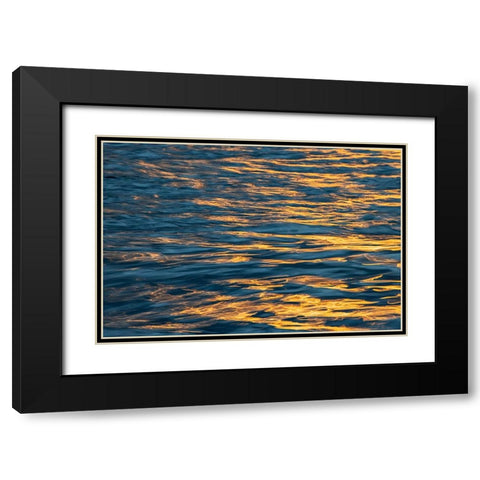 Sunset light on waters off Santa Cruz Island-Galapagos Islands-Ecuador Black Modern Wood Framed Art Print with Double Matting by Jones, Adam