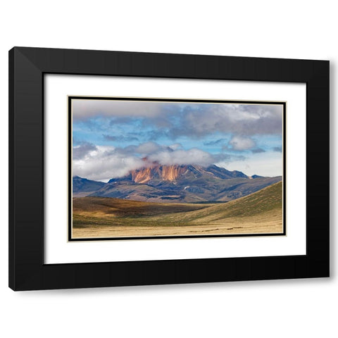 Distant mountain and clouds at high elevation-Antisana Ecological Reserve-Ecuador Black Modern Wood Framed Art Print with Double Matting by Jones, Adam