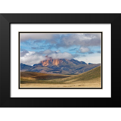 Distant mountain and clouds at high elevation-Antisana Ecological Reserve-Ecuador Black Modern Wood Framed Art Print with Double Matting by Jones, Adam