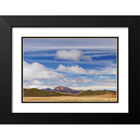 Distant mountain and clouds at high elevation-Antisana Ecological Reserve-Ecuador Black Modern Wood Framed Art Print with Double Matting by Jones, Adam