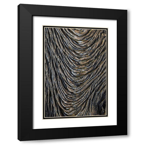 Recent Pahoehoe lava flow-Sullivan Bay-Santiago Island-Galapagos Islands-Ecuador Black Modern Wood Framed Art Print with Double Matting by Jones, Adam