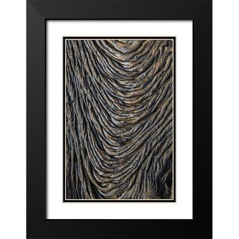 Recent Pahoehoe lava flow-Sullivan Bay-Santiago Island-Galapagos Islands-Ecuador Black Modern Wood Framed Art Print with Double Matting by Jones, Adam