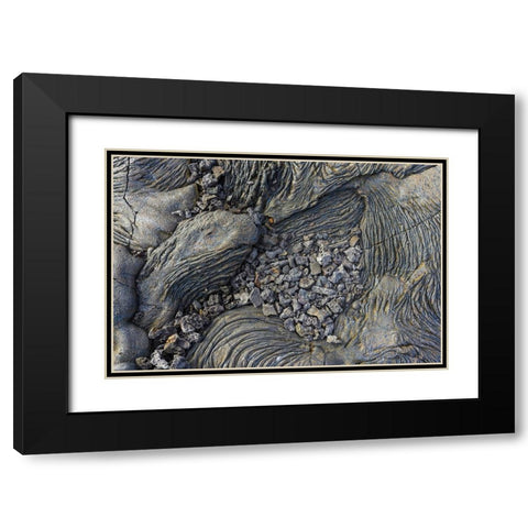 Recent Pahoehoe lava flow-Sullivan Bay-Santiago Island-Galapagos Islands-Ecuador Black Modern Wood Framed Art Print with Double Matting by Jones, Adam