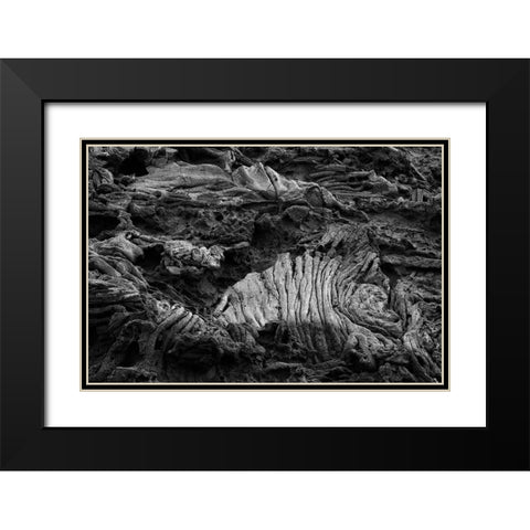 Recent Pahoehoe lava flow-Sullivan Bay-Santiago Island-Galapagos Islands-Ecuador Black Modern Wood Framed Art Print with Double Matting by Jones, Adam