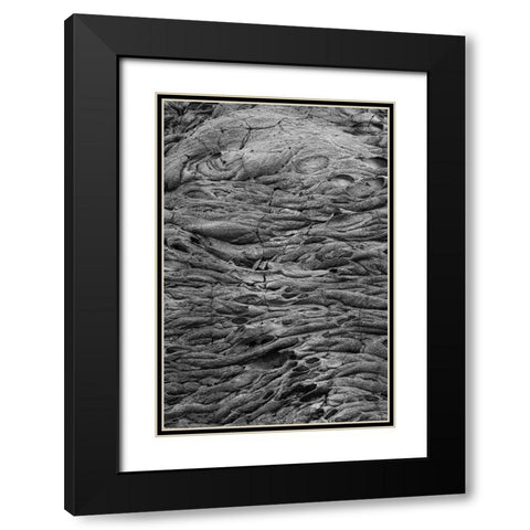 Recent Pahoehoe lava flow-Sullivan Bay-Santiago Island-Galapagos Islands-Ecuador Black Modern Wood Framed Art Print with Double Matting by Jones, Adam