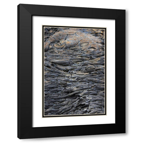 Recent Pahoehoe lava flow-Sullivan Bay-Santiago Island-Galapagos Islands-Ecuador Black Modern Wood Framed Art Print with Double Matting by Jones, Adam