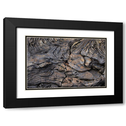 Recent Pahoehoe lava flow-Sullivan Bay-Santiago Island-Galapagos Islands-Ecuador Black Modern Wood Framed Art Print with Double Matting by Jones, Adam