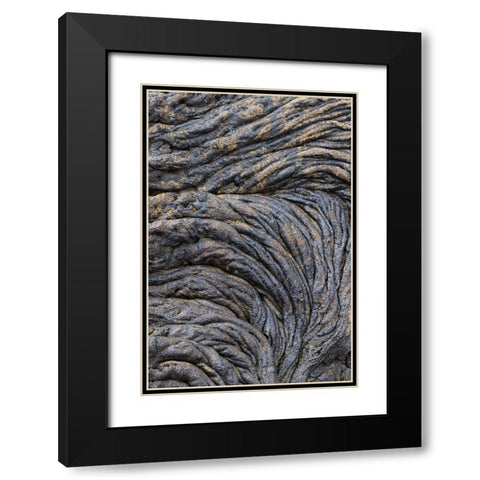 Recent Pahoehoe lava flow-Sullivan Bay-Santiago Island-Galapagos Islands-Ecuador Black Modern Wood Framed Art Print with Double Matting by Jones, Adam