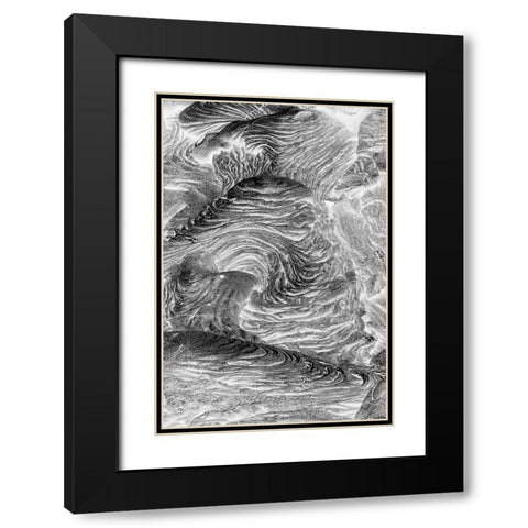 Recent Pahoehoe lava flow-Sullivan Bay-Santiago Island-Galapagos Islands-Ecuador Black Modern Wood Framed Art Print with Double Matting by Jones, Adam