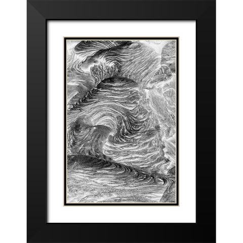Recent Pahoehoe lava flow-Sullivan Bay-Santiago Island-Galapagos Islands-Ecuador Black Modern Wood Framed Art Print with Double Matting by Jones, Adam