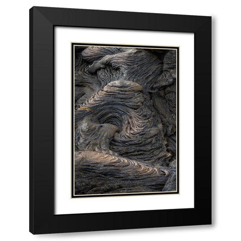 Recent Pahoehoe lava flow-Sullivan Bay-Santiago Island-Galapagos Islands-Ecuador Black Modern Wood Framed Art Print with Double Matting by Jones, Adam
