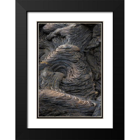 Recent Pahoehoe lava flow-Sullivan Bay-Santiago Island-Galapagos Islands-Ecuador Black Modern Wood Framed Art Print with Double Matting by Jones, Adam