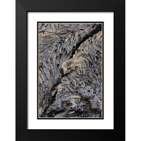 Recent Pahoehoe lava flow-Sullivan Bay-Santiago Island-Galapagos Islands-Ecuador Black Modern Wood Framed Art Print with Double Matting by Jones, Adam