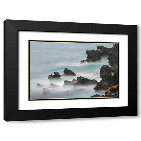 Rocky shoreline of South Plaza Island-Galapagos Islands-Ecuador Black Modern Wood Framed Art Print with Double Matting by Jones, Adam