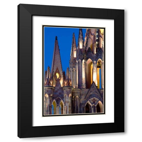 Mexico, The Parroquia Church in The Jardin Black Modern Wood Framed Art Print with Double Matting by Rotenberg, Nancy