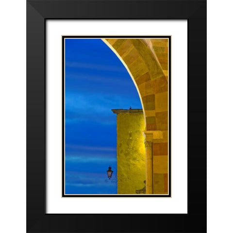 Mexico, Evening sky and light on church archway Black Modern Wood Framed Art Print with Double Matting by Rotenberg, Nancy