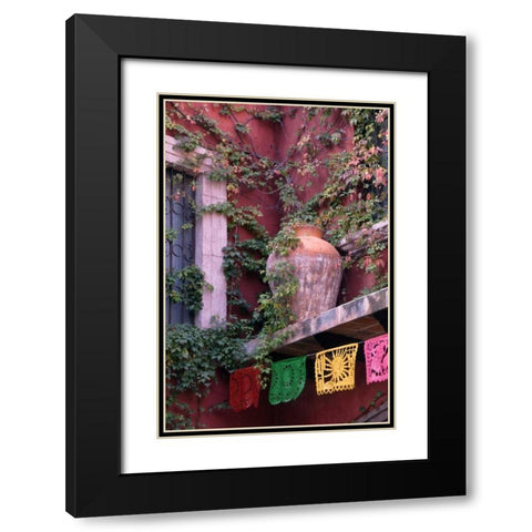 Mexico, San Miguel de Allende, House courtyard Black Modern Wood Framed Art Print with Double Matting by Rotenberg, Nancy