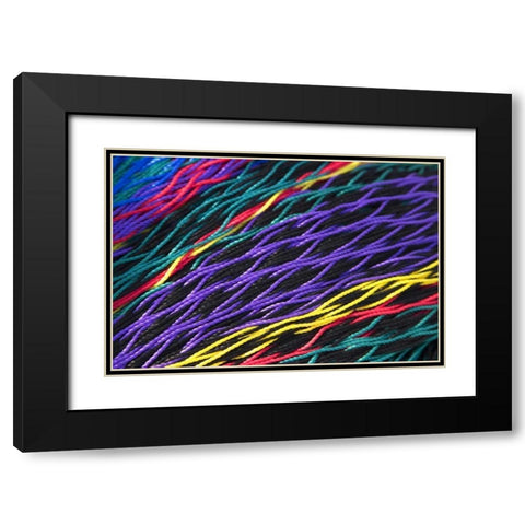 Mexico, Puerto Vallarta Patterns in fishing nets Black Modern Wood Framed Art Print with Double Matting by Ross, Nancy ,  Steve