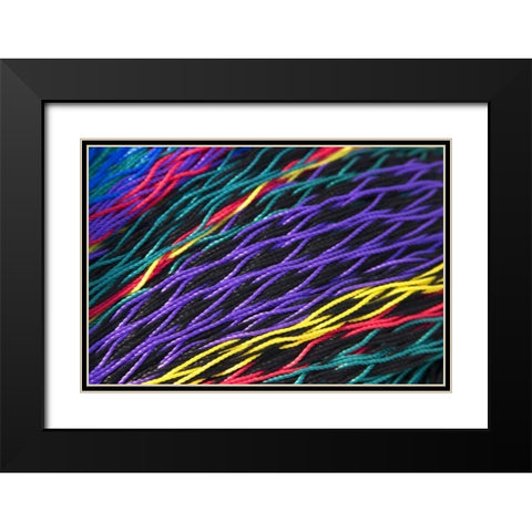 Mexico, Puerto Vallarta Patterns in fishing nets Black Modern Wood Framed Art Print with Double Matting by Ross, Nancy ,  Steve