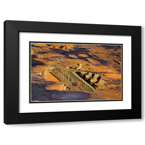 Mexico Cobblestone street with puddles of water Black Modern Wood Framed Art Print with Double Matting by Rotenberg, Nancy