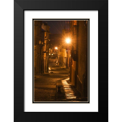 Mexico, San Miguel de Allende Street Lanterns Black Modern Wood Framed Art Print with Double Matting by Rotenberg, Nancy