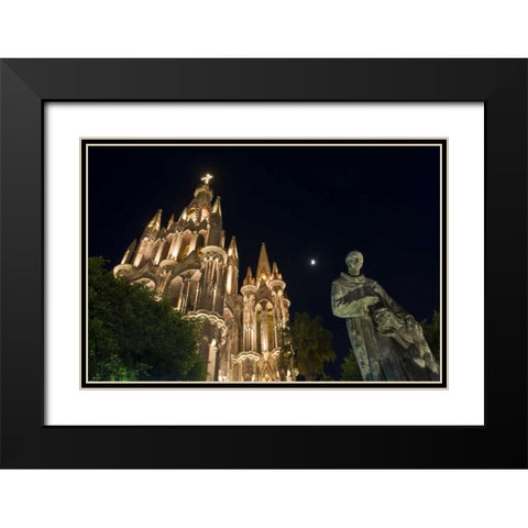 Mexico La Parroquia, Church San Miguel Archangel Black Modern Wood Framed Art Print with Double Matting by Young, Bill
