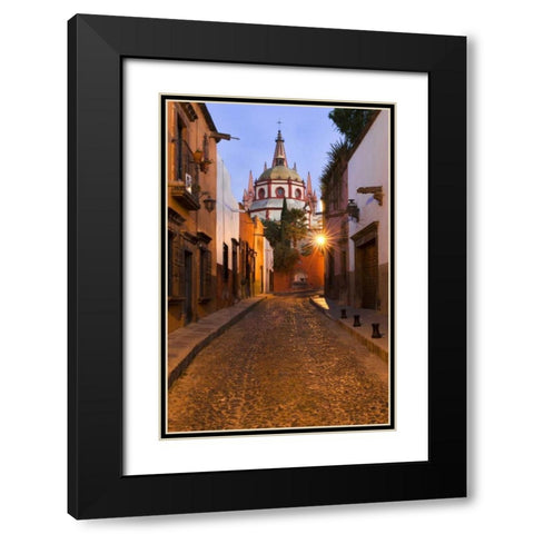 Mexico Early morning street scene Black Modern Wood Framed Art Print with Double Matting by Rotenberg, Nancy