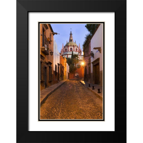 Mexico Early morning street scene Black Modern Wood Framed Art Print with Double Matting by Rotenberg, Nancy