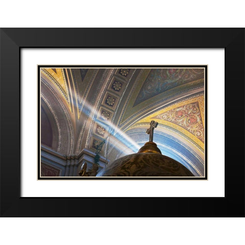 Mexico, Morelia Rays into Roman Catholic church Black Modern Wood Framed Art Print with Double Matting by Rotenberg, Nancy